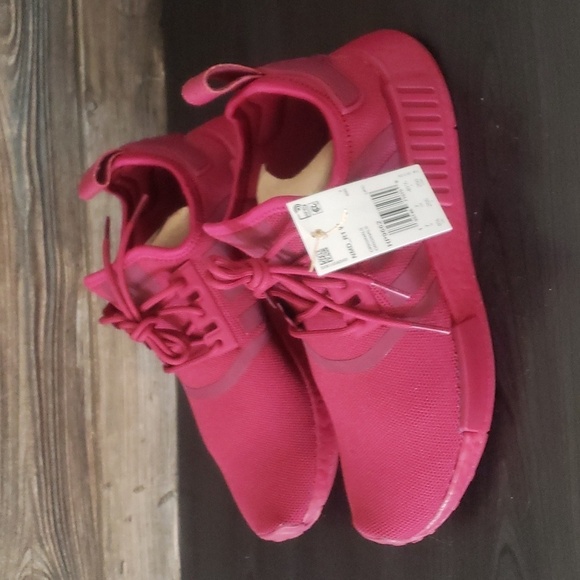 New Adidas Womens NMD Sneakers Size 7 Burgundy Casual Streetwear Walking Shoes - Picture 7 of 10